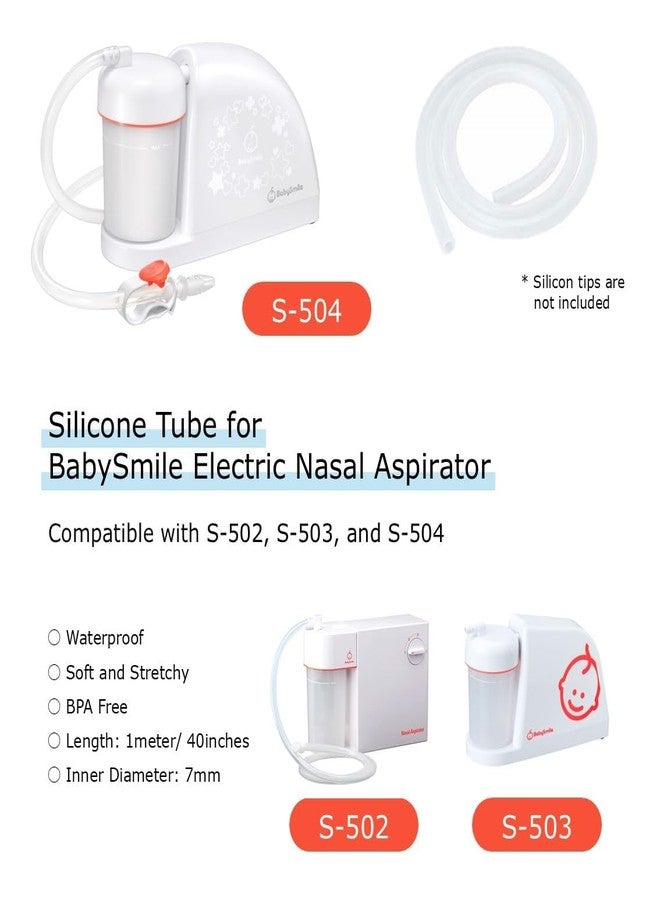 BabySmile Nasal Aspirator Tube Suction Replacement Great for BabySmile S-504, S-503, S-502 (44 Inches Long) | Hospital Grade BPA Free - Image 3